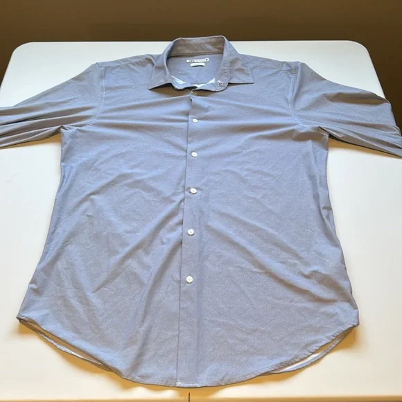 Zara Blue And White Stripe Dress Shirt Classic Professional Style - Picture 4 of 10